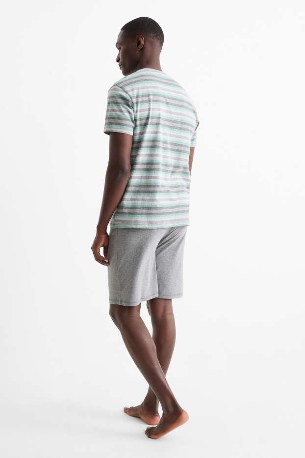 Herren - Shorty-Pyjama - grau