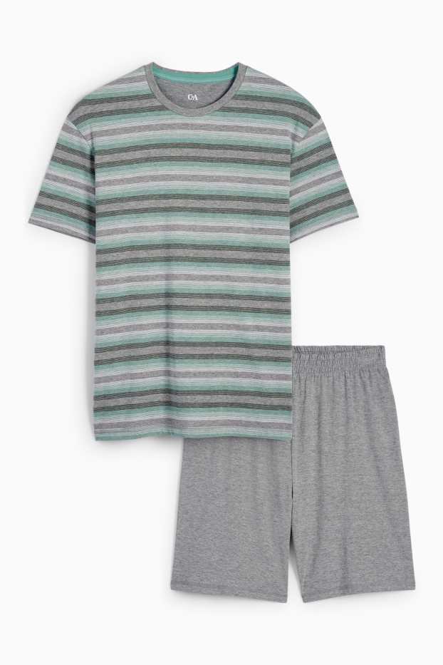 Herren - Shorty-Pyjama - grau