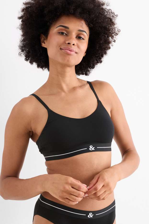 Donna - Brassière - imbottita - nero