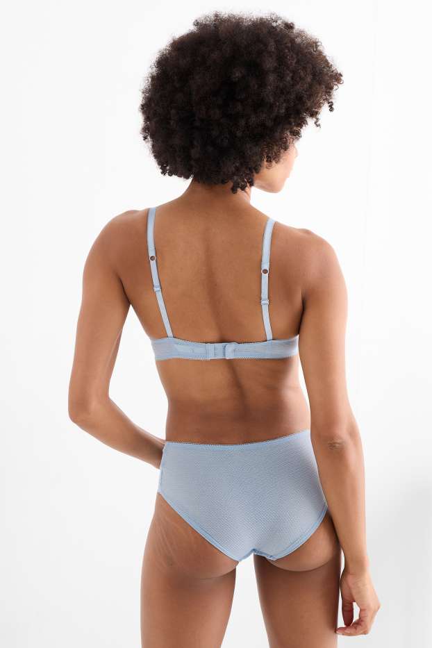 Dames - BH met beugels - PLUNGE - voorgevormd - lichtblauw
