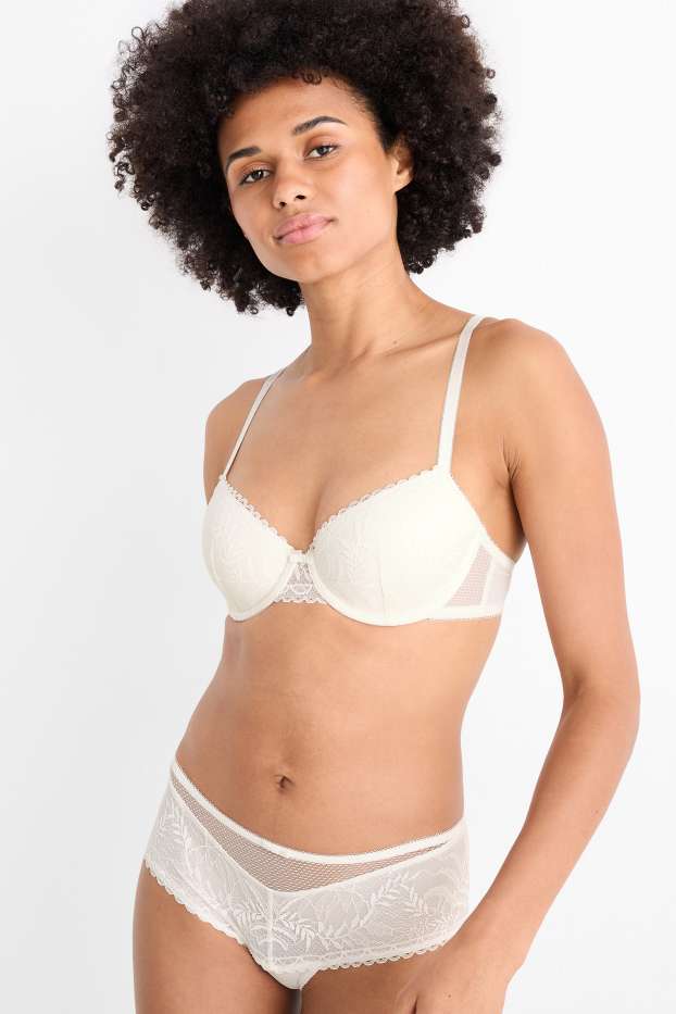Dames - BH met beugels - DEMI - voorgevormd - crème wit