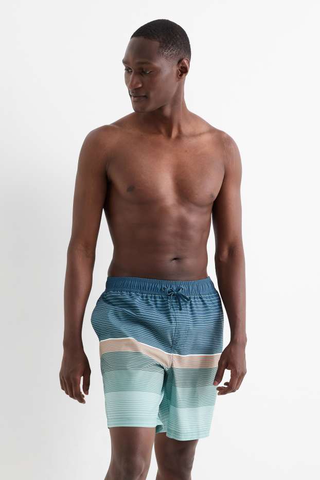 Uomo - Shorts da mare - a righe - verde