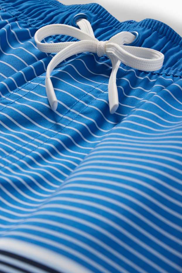 Herren - Badeshorts - gestreift - blau