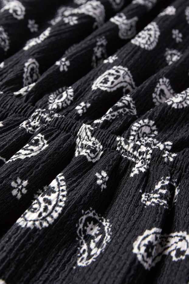 Kinderen: meisjes - Jurk - met patroon - zwart