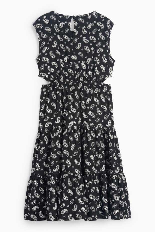 Kinderen: meisjes - Jurk - met patroon - zwart