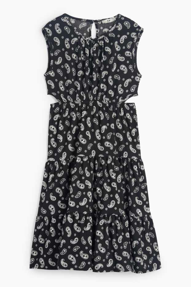 Kinderen: meisjes - Jurk - met patroon - zwart