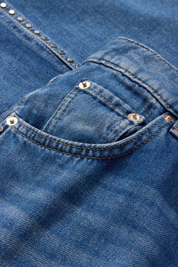 Damen - Wide Leg Jeans - Mid Waist - jeansblau