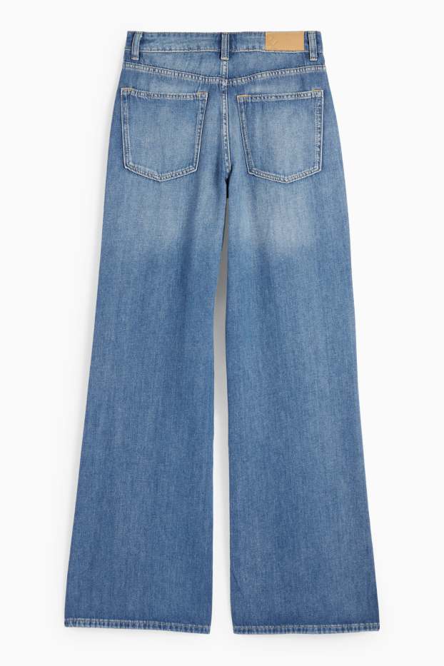 Damen - Wide Leg Jeans - Mid Waist - jeansblau