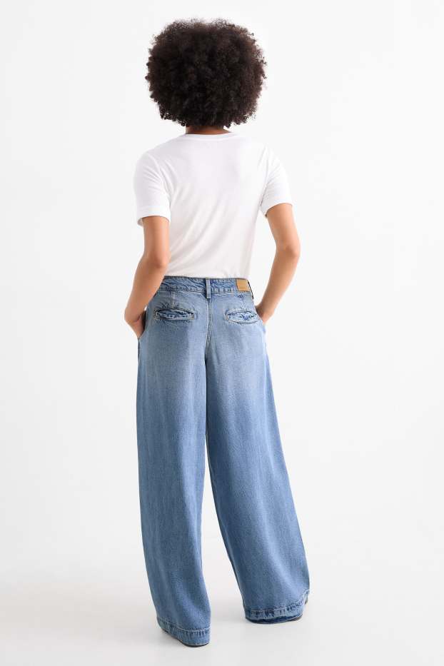 Dámské - Wide leg jeans - mid waist - džíny - modré
