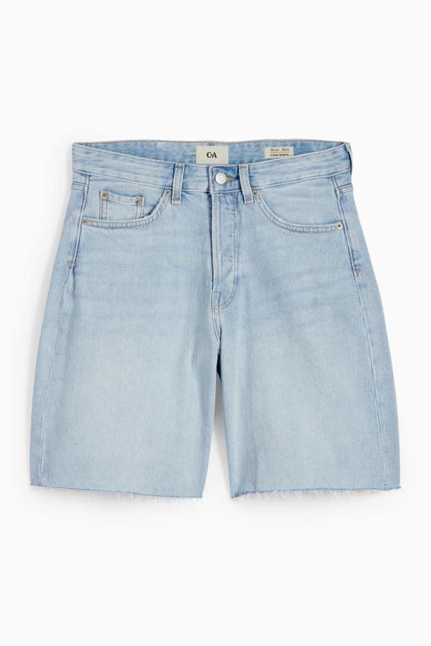 Damen - Jeans-Shorts - Mid Waist - LYCRA® - helljeansblau
