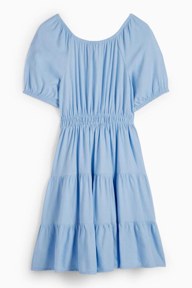 Nena - Vestit amb component de lli - blau clar
