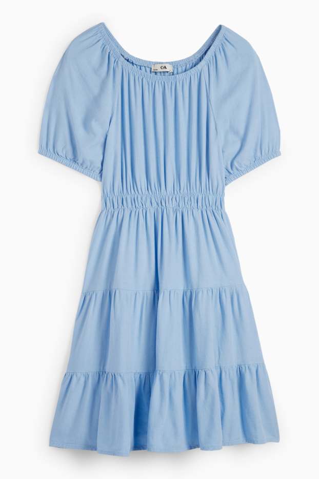 Nena - Vestit amb component de lli - blau clar