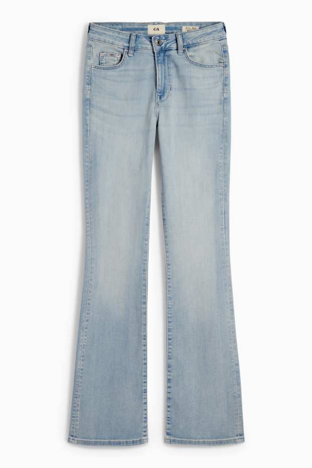 Damen - Bootcut Jeans - Mid Waist - helljeansblau