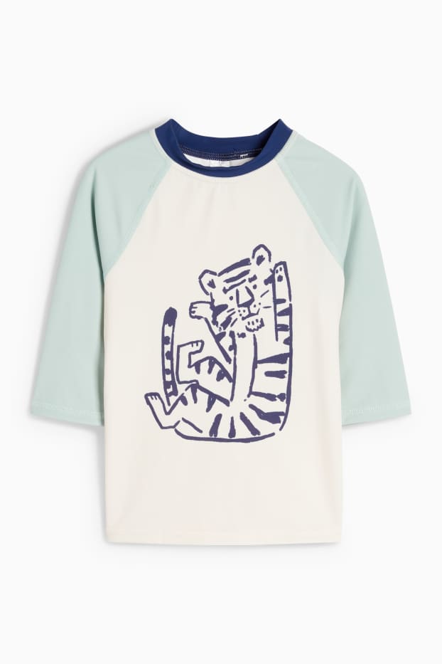 Baby Jungen - Tiger - Baby-UV-Bade-Outfit - LYCRA® XTRA LIFE™ - 3 teilig - dunkelblau