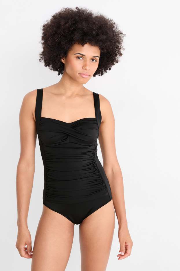 Femei - Costum de baie cu pliuri - vătuit - LYCRA® XTRA LIFE™ - negru