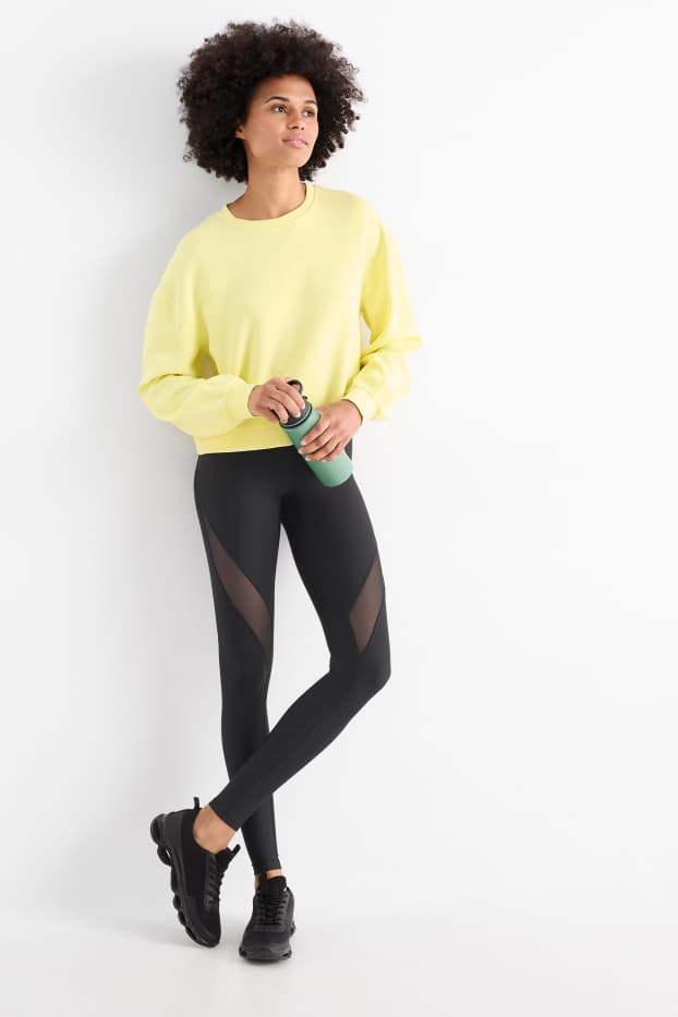 Donna - Leggings sportivi - 4 Way Stretch - protezione UV - nero