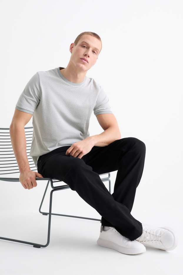 Herren - T-Shirt - Regular Fit - strukturiert - hellgrün