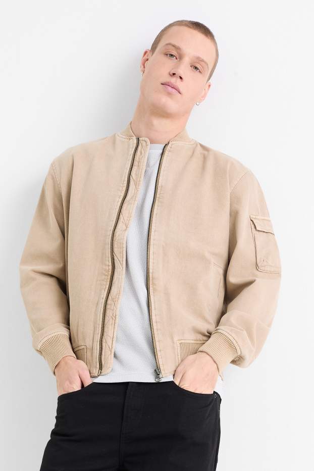 Hommes - Blouson aviateur - beige clair