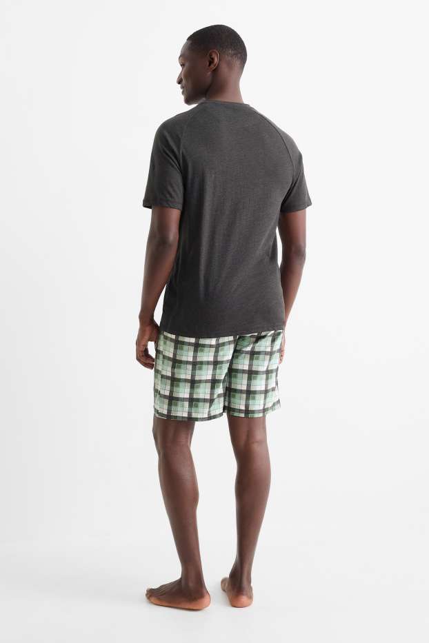 Herren - Shorty-Pyjama - grün