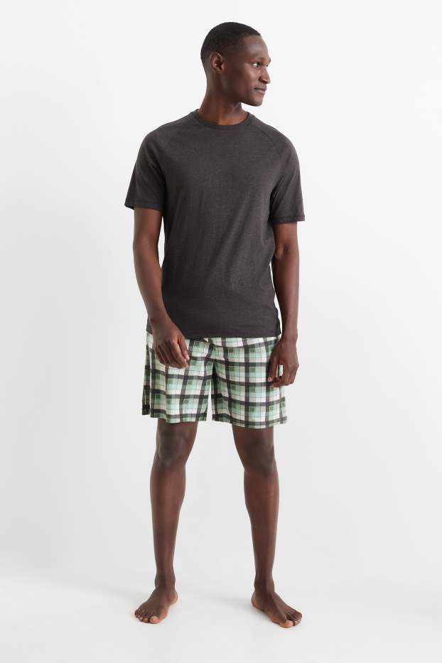 Herren - Shorty-Pyjama - grün