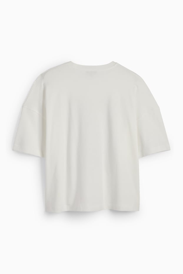 Femmes - T-shirt - effet brillant - blanc
