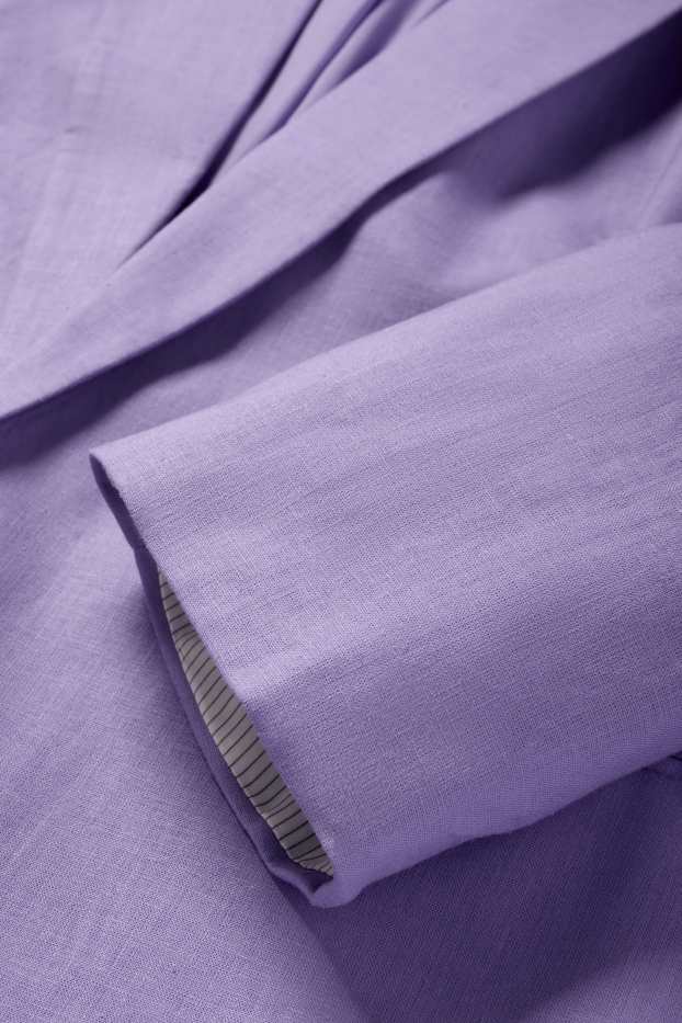 Femmes - Blazer long - relaxed fit - lin mélangé - violet