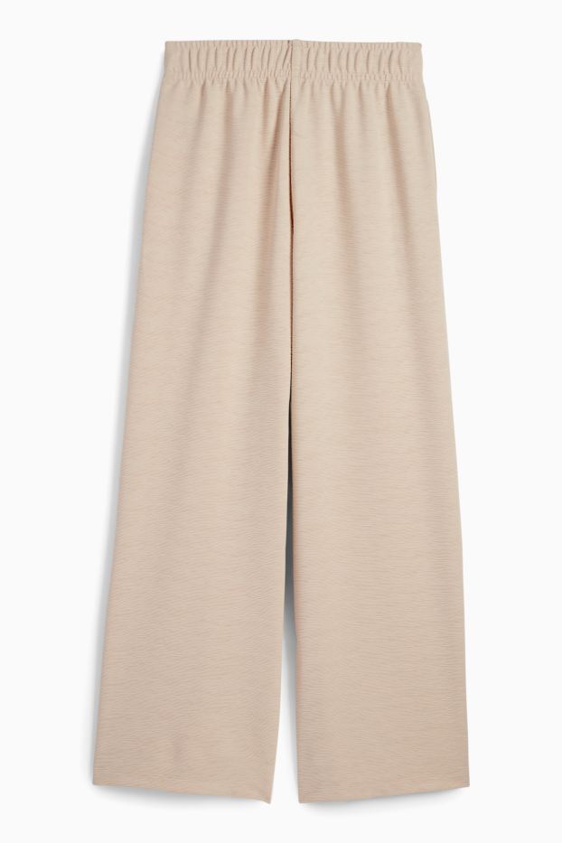 Damen - Basic-Jogginghose - gerippt - hellbeige