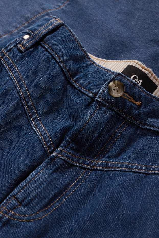 Damen - Wide Leg Jeans - Mid Waist - dunkeljeansblau