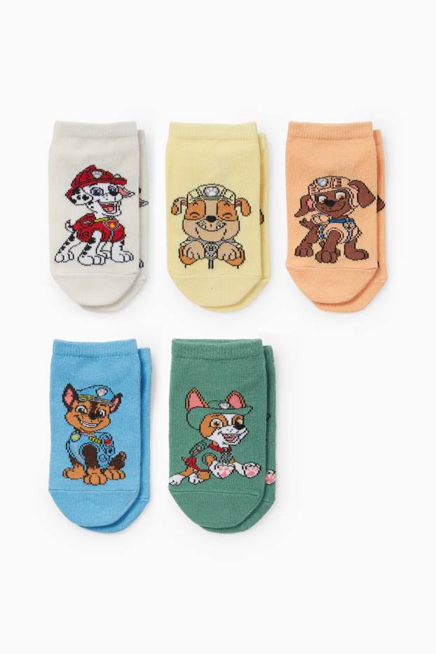 Children Boys - Multipack of 5 - PAW Patrol - Chase - trainer socks with motif - blue