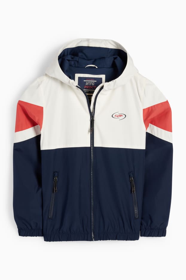 Niños: niños - Chaqueta con capucha - impermeable - rojo