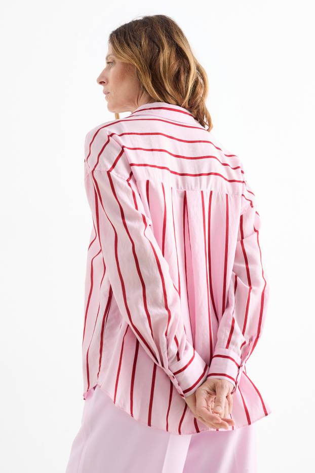 Donna - Blusa - a righe - rosa