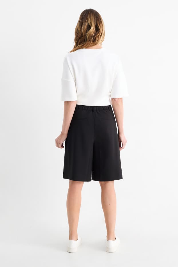 Donna - Shorts - vita alta - nero