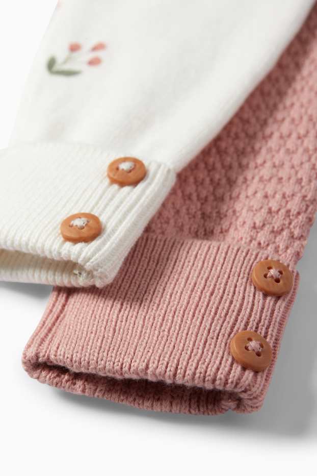 Nadó nena - Paquet de 2 - floretes - leggings de punt per a nadó - blanc