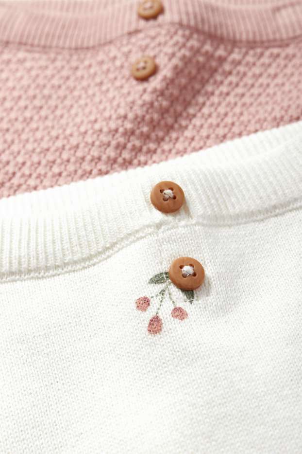 Nadó nena - Paquet de 2 - floretes - leggings de punt per a nadó - blanc