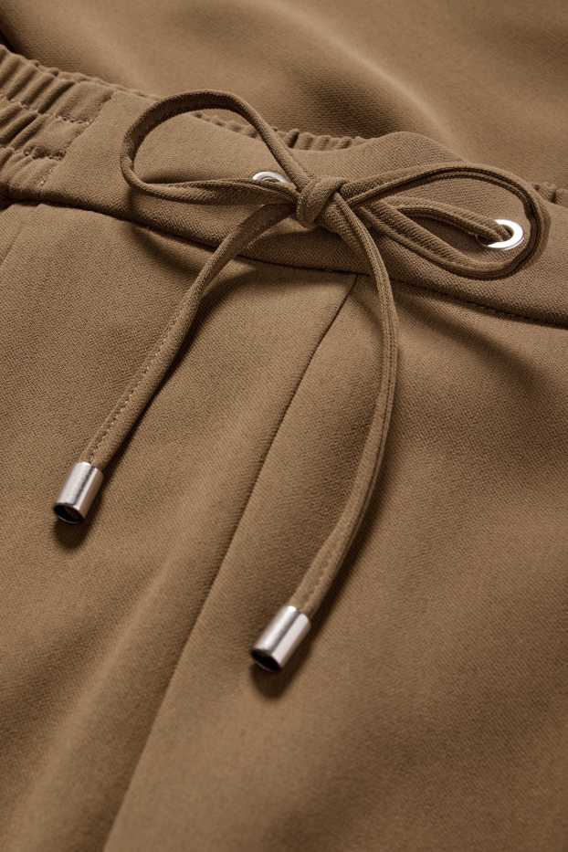 Damen - Stoffhose - Mid Waist - Tapered Fit - khaki