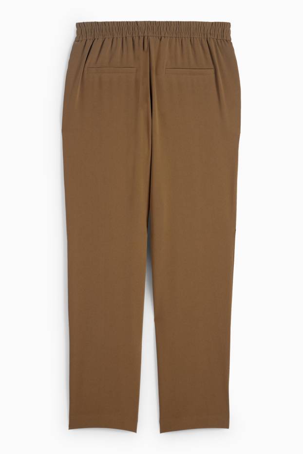 Damen - Stoffhose - Mid Waist - Tapered Fit - khaki