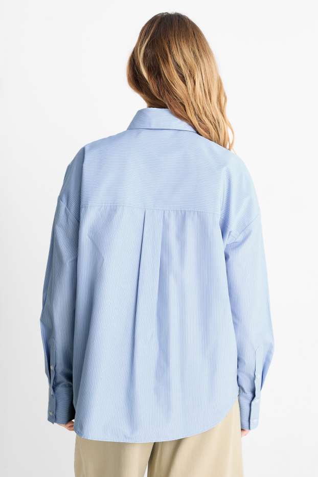 Dames - Blouse - gestreept - blauw