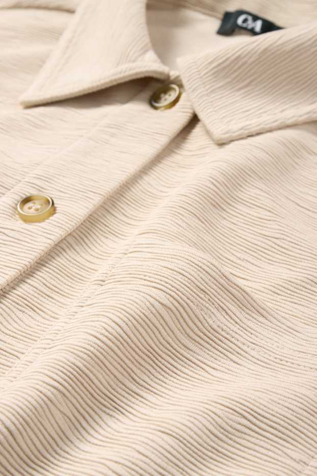 Donna - Blusa - a coste - beige chiaro