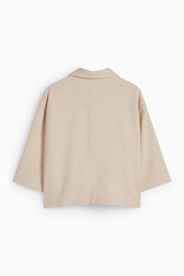 Donna - Blusa - a coste - beige chiaro