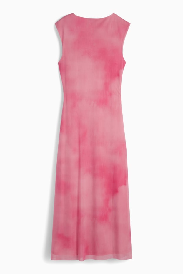 Femei - Rochie din plasă - cu model - roz