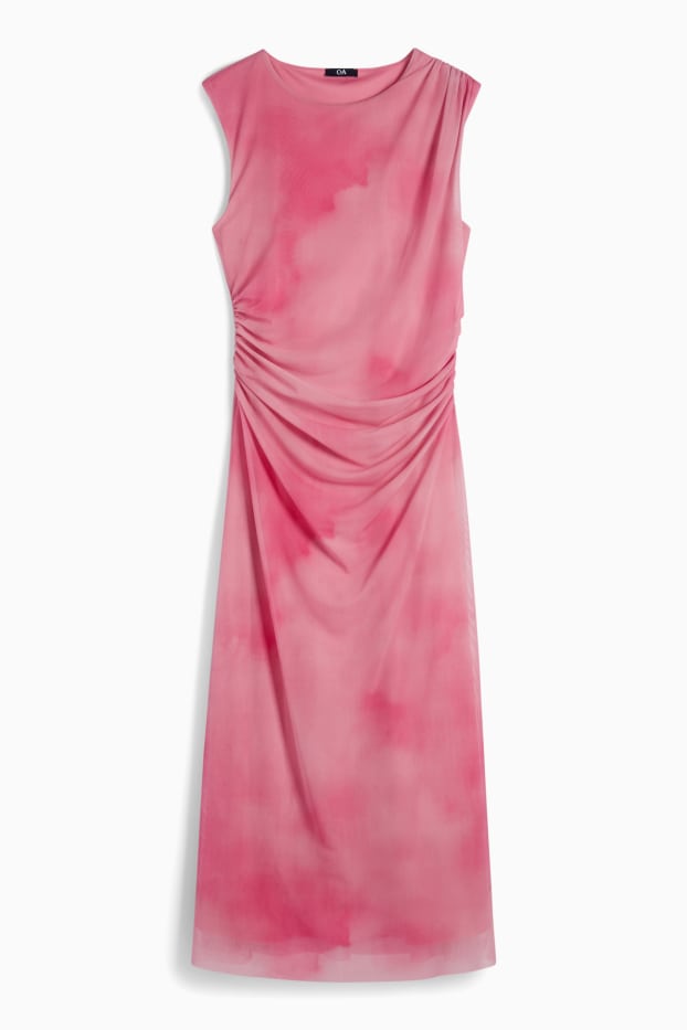 Femei - Rochie din plasă - cu model - roz