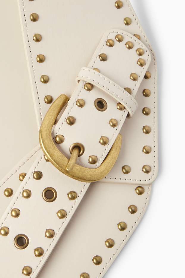 Dames - Heupriem - imitatieleer - licht beige