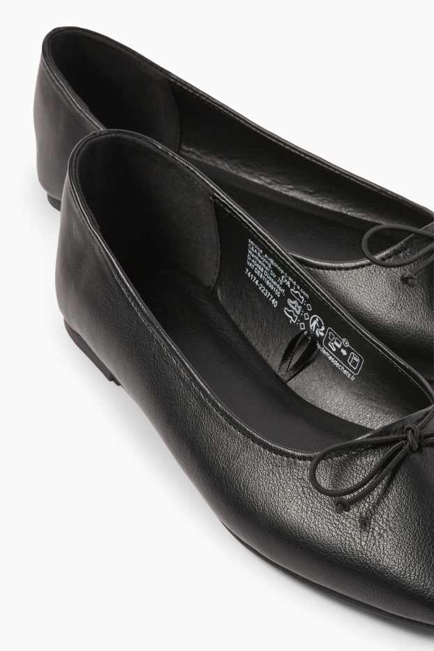 Dames - Ballerina’s - imitatieleer - zwart