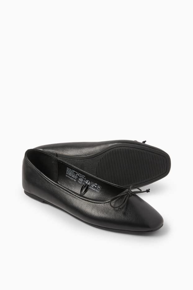 Dames - Ballerina’s - imitatieleer - zwart