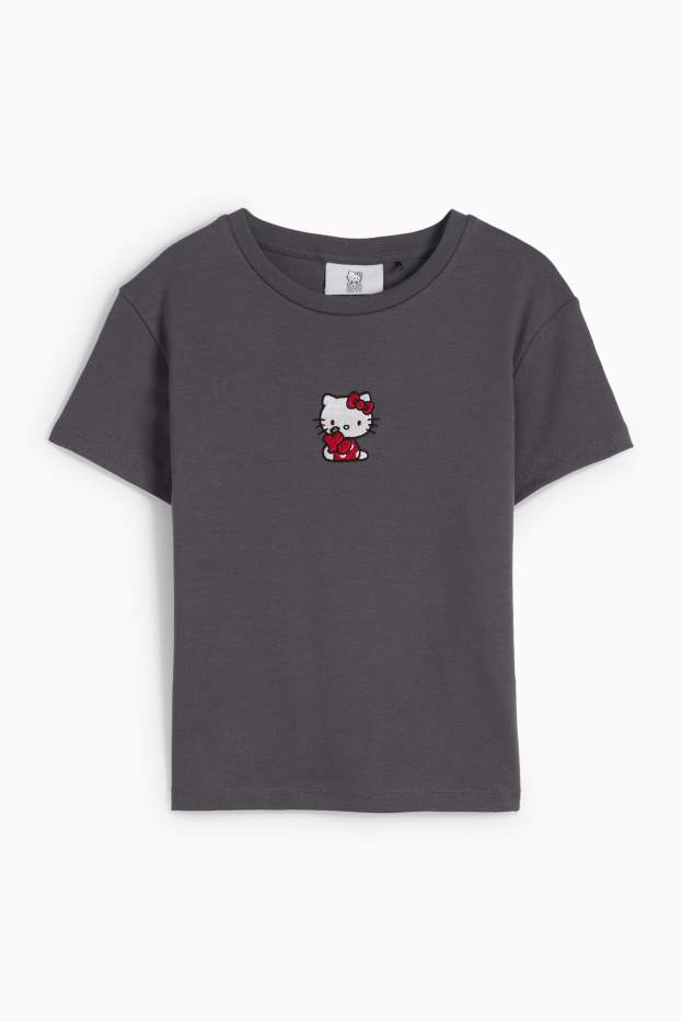 Women - T-shirt - Hello Kitty - dark gray