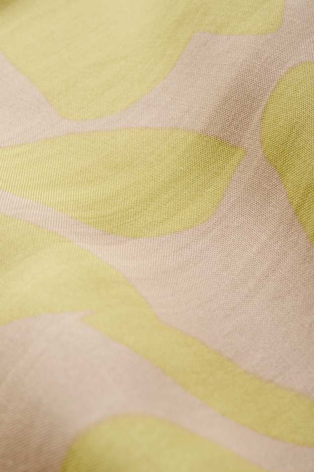 Femmes - Chemisier à col V - à fleurs - beige