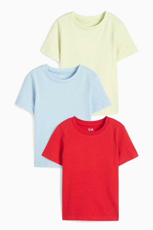 Enfants garçons - Lot de 3 - T-shirts - rouge