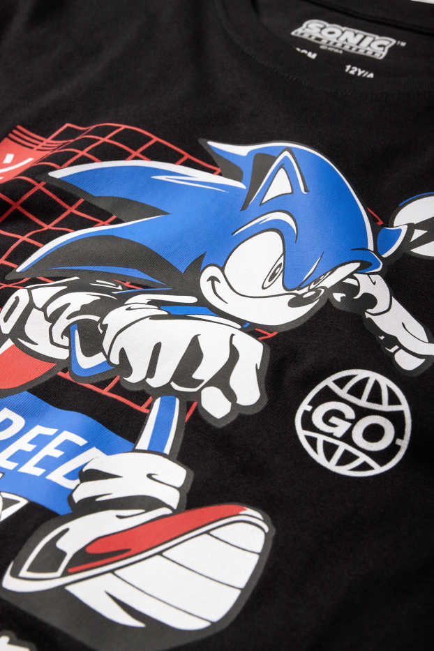 Nen - Sonic - pijama d’estiu - 2 peces - negre