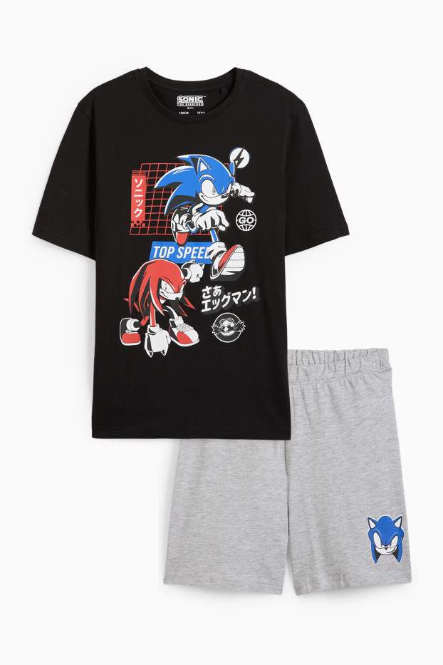 Nen - Sonic - pijama d’estiu - 2 peces - negre