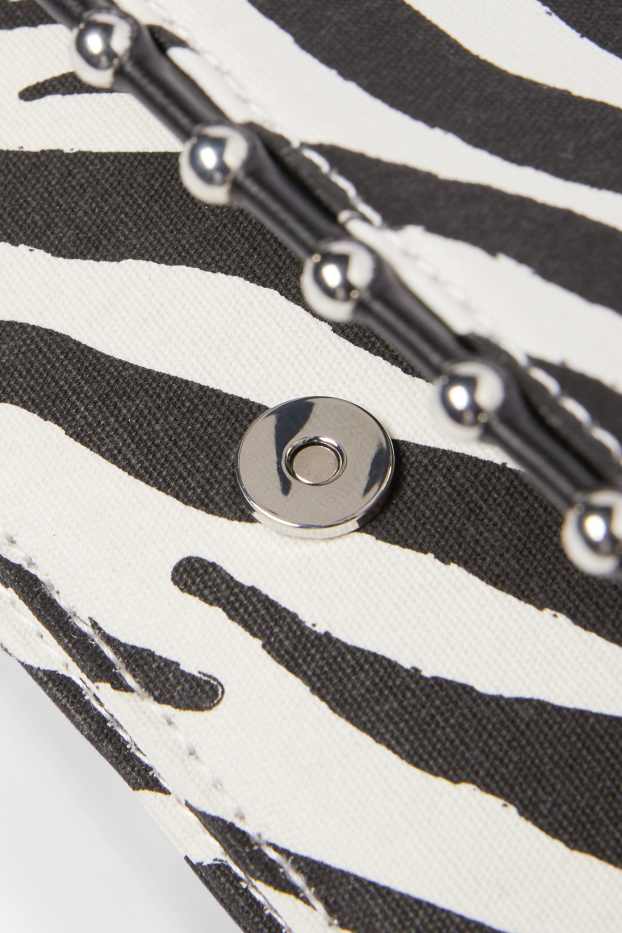 Donna - Borsa a tracolla - con motivi - bianco / nero